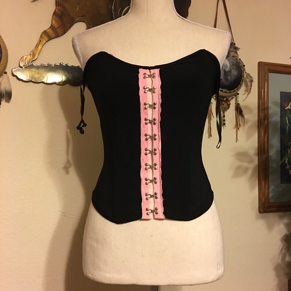 truelight Tops - Truelight brand pink black corset NWT M